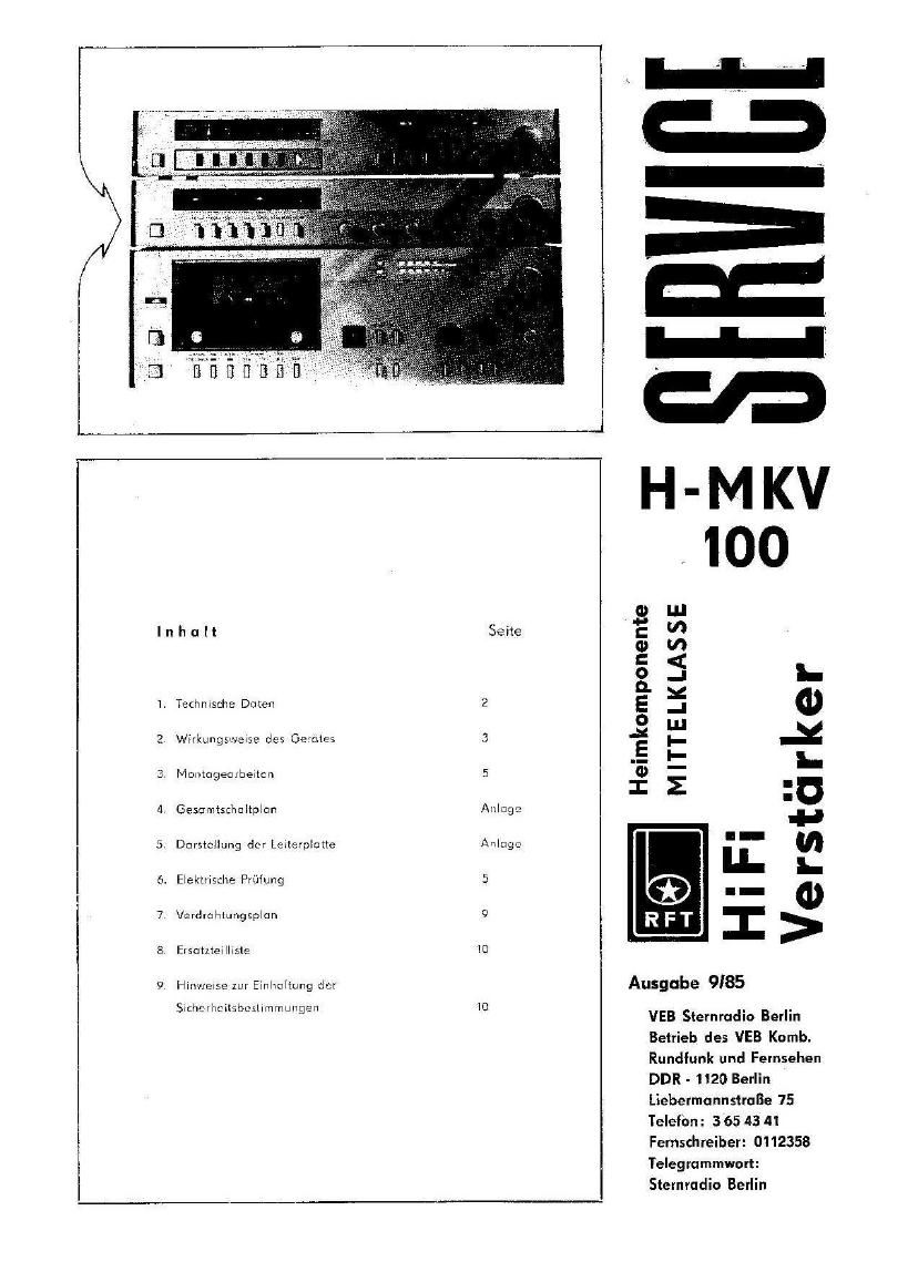 Grundig HMKV 100 Service Manual