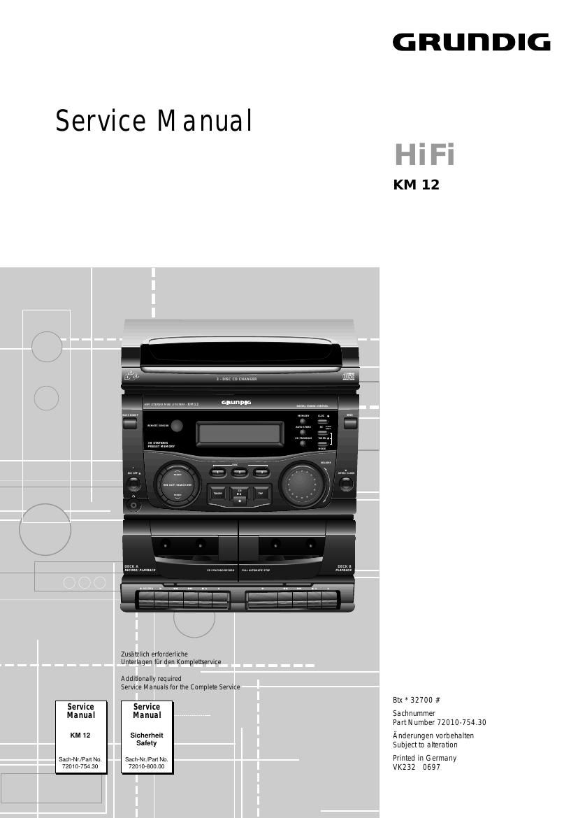 Grundig KM 12 Service Manual