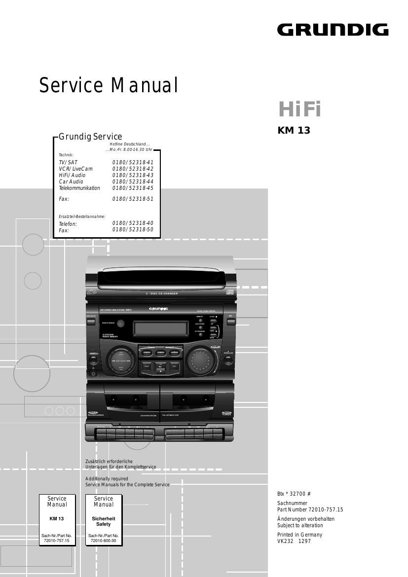 Grundig KM 13 Service Manual