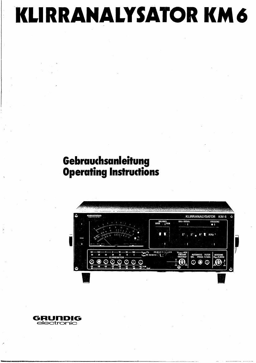 Grundig KM 6 Owners Manual