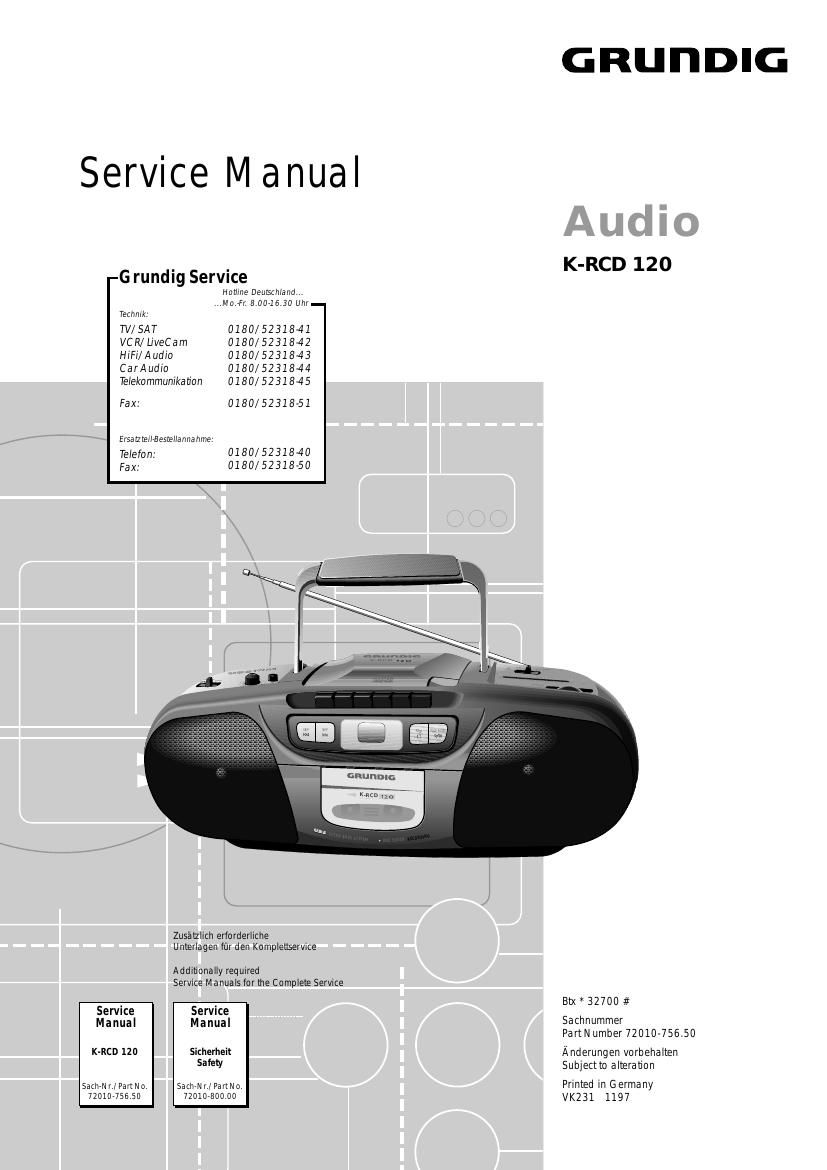 Grundig KRCD 120 Service Manual