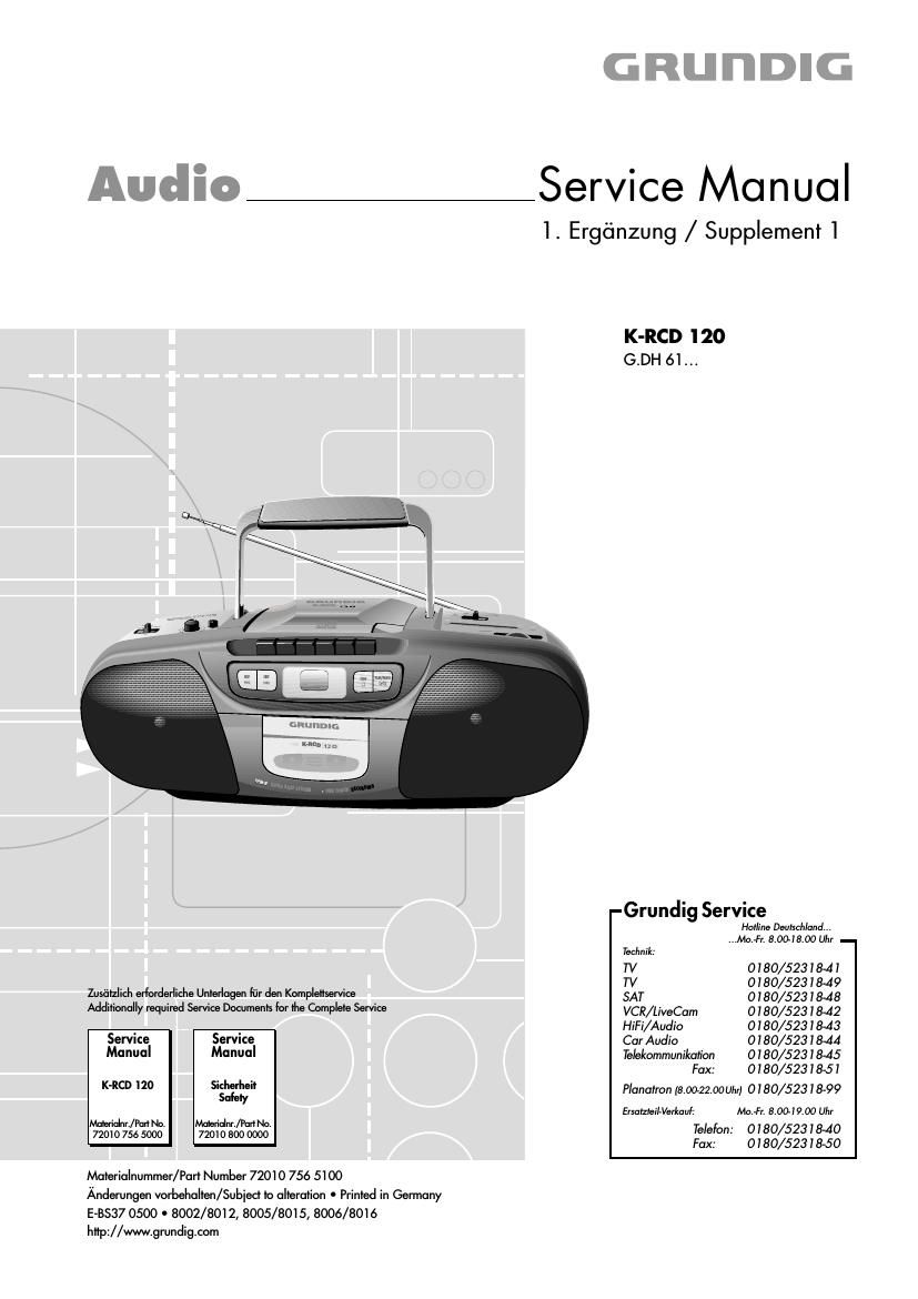 Grundig KRCD 120 Service Manual 2