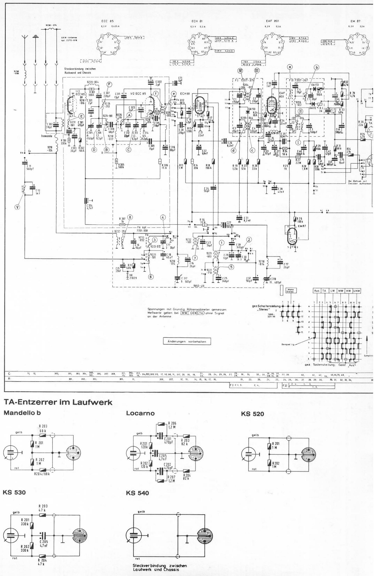 Grundig KS 520 Schematic