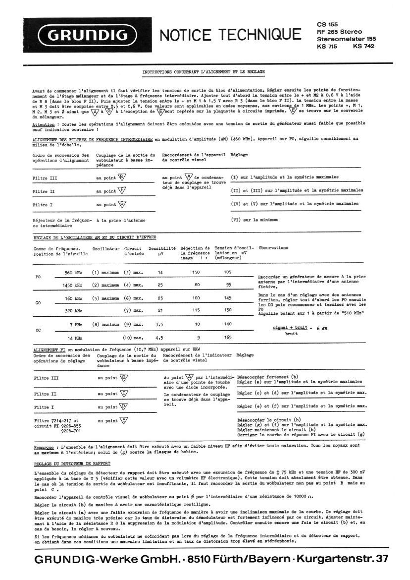 Grundig KS 715 Service Manual