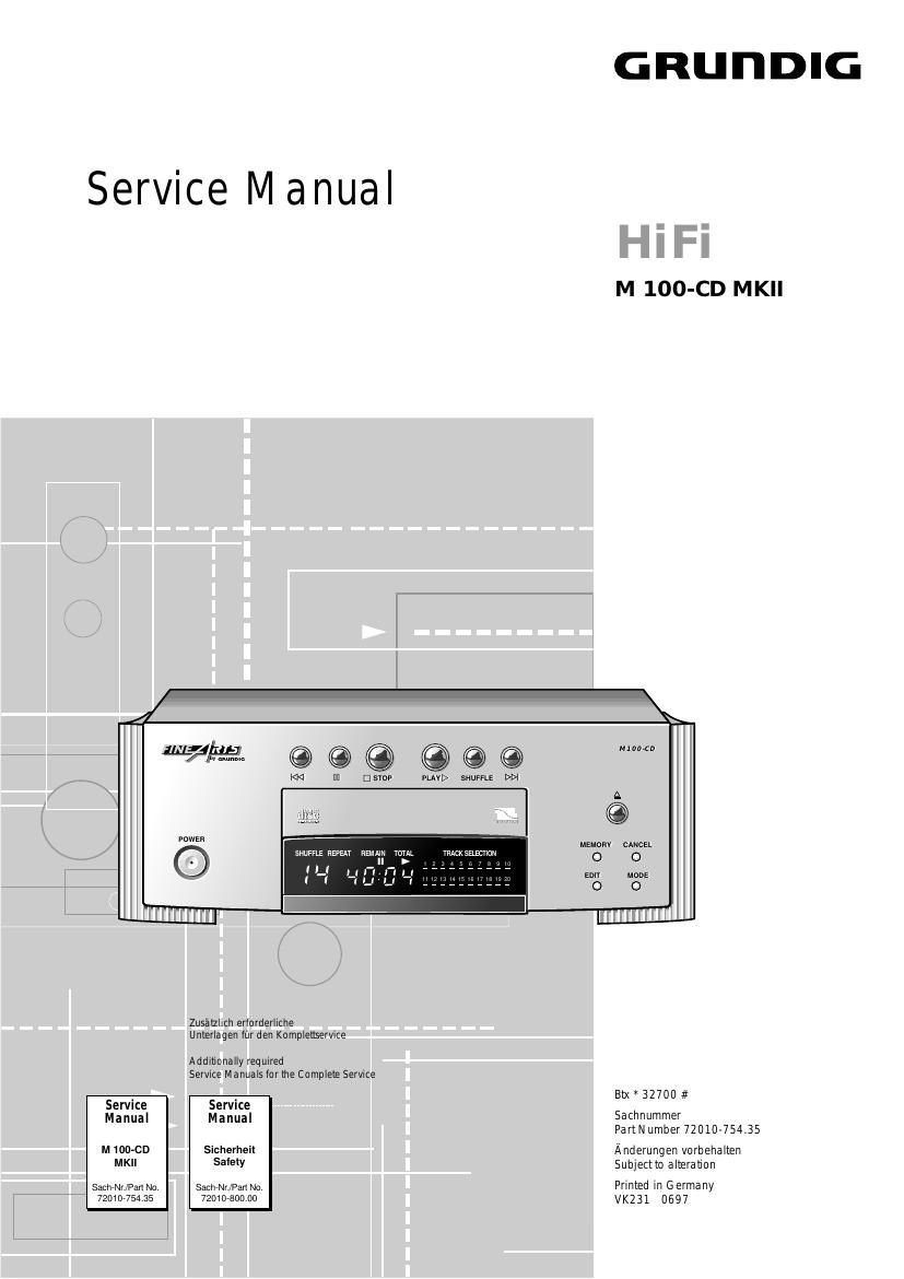 Grundig M 100 CD Mk2 Service Manual
