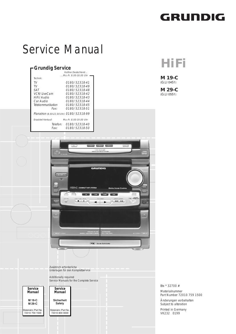 Grundig M 19 C M 29 C Service Manual