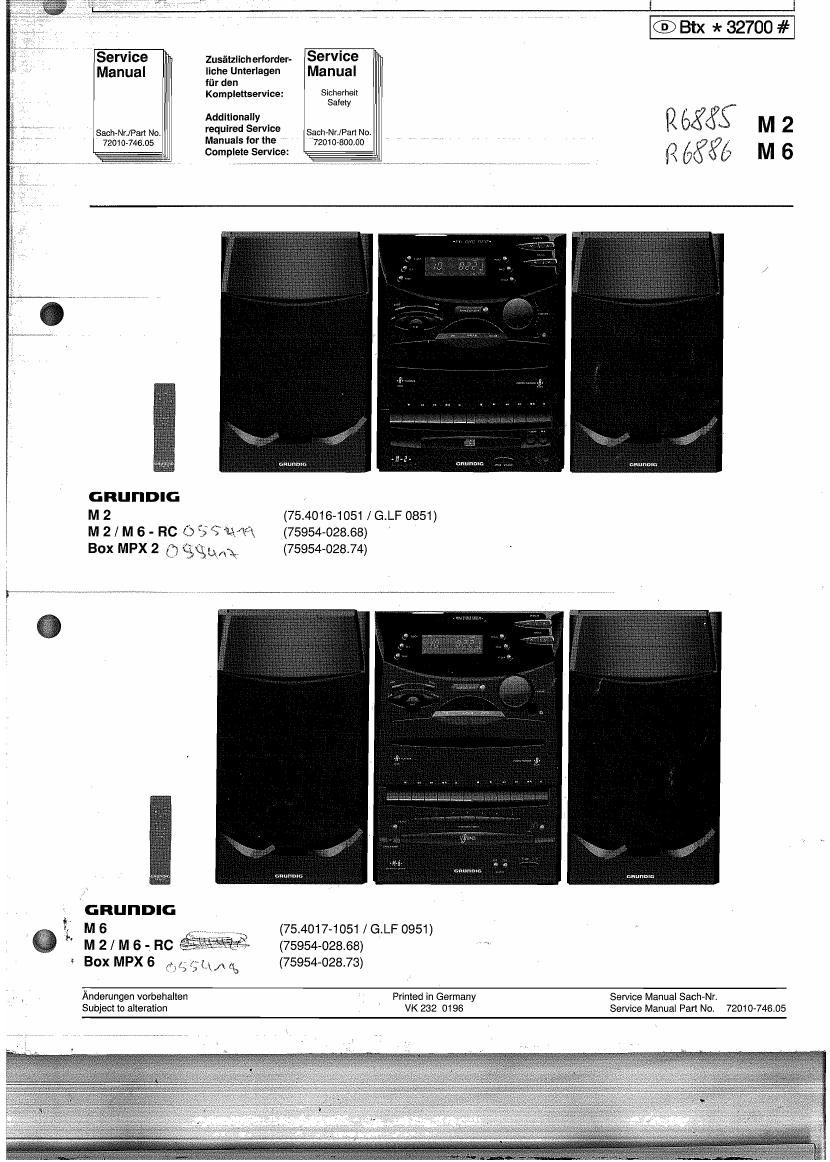 Grundig M 2 M 6 Service Manual