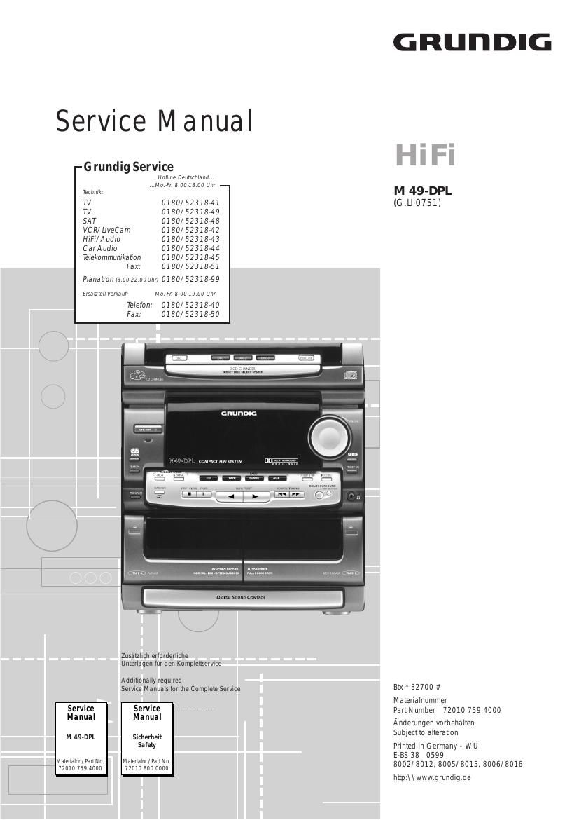Grundig M 49 DPL Service Manual