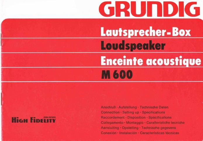 Grundig M 600 Brochure