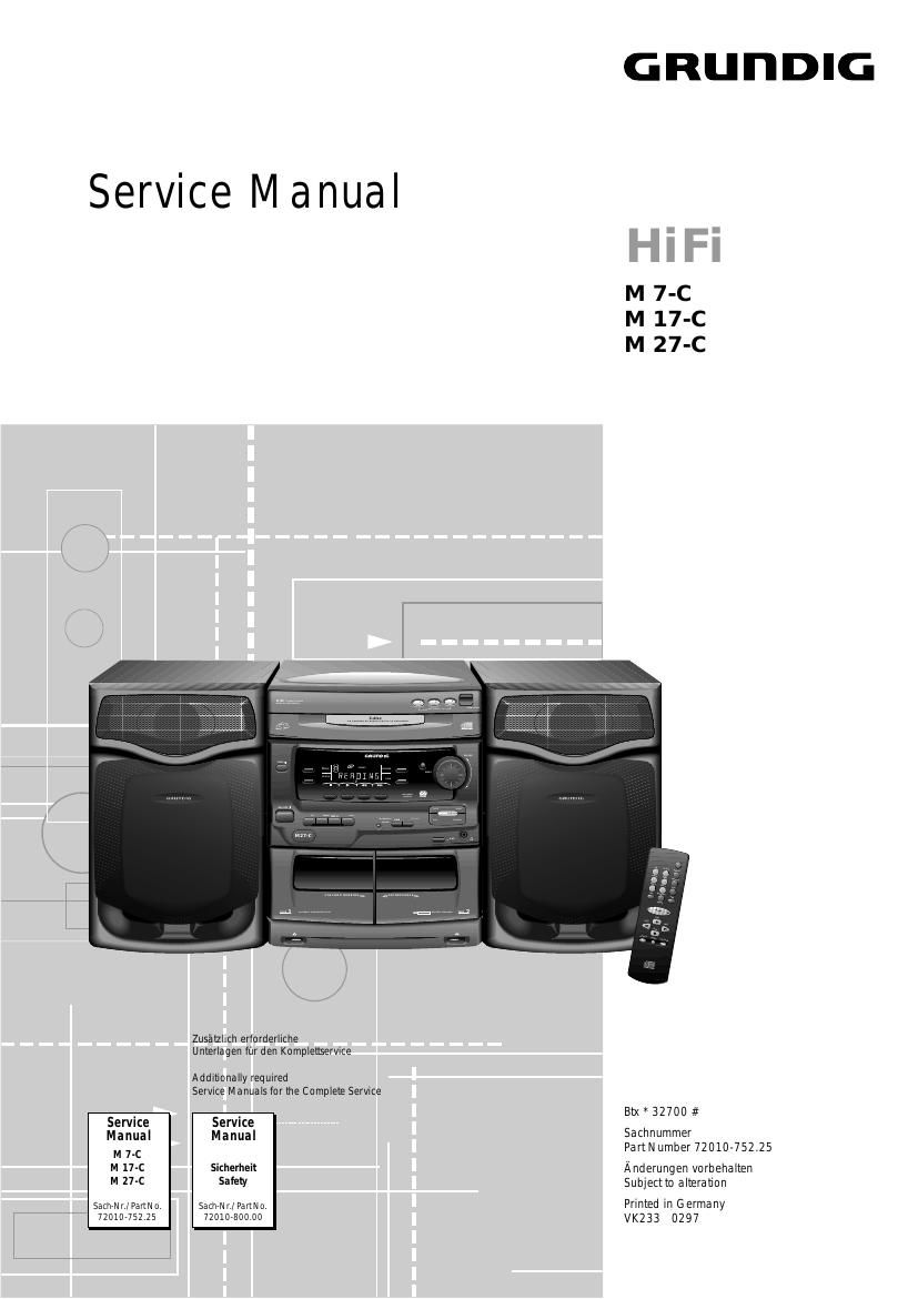 Grundig M 7 C M 17 C M 27 C Service Manual