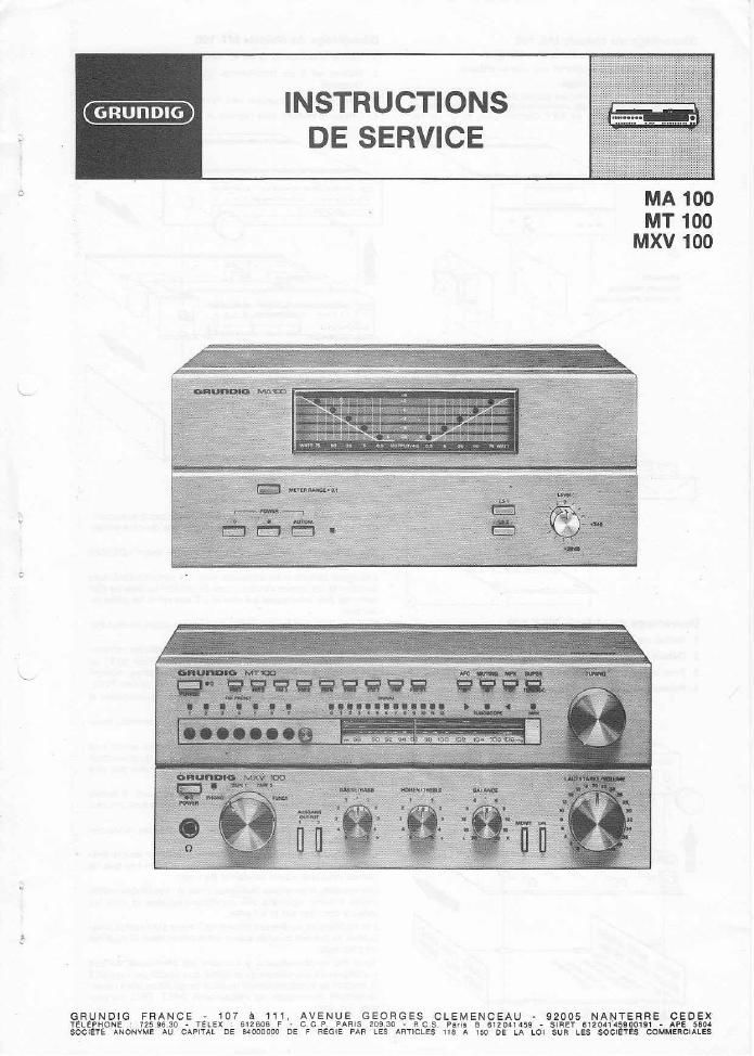 Grundig MA 100 Service Manual