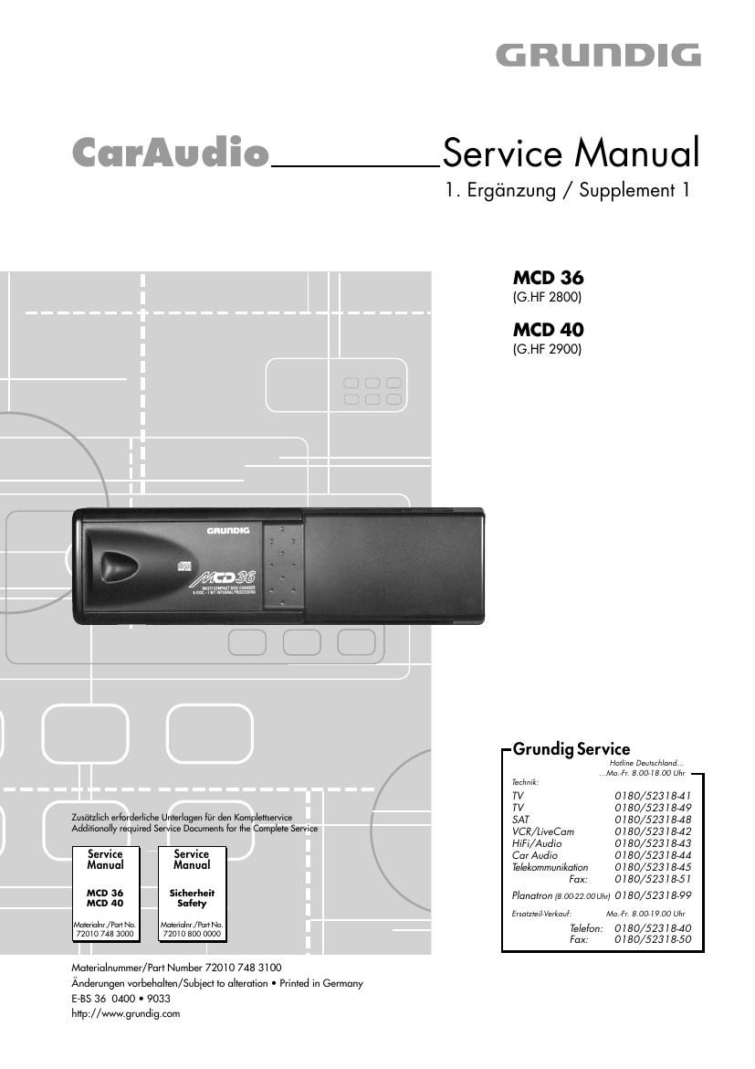 Grundig MCD 36 Service Manual