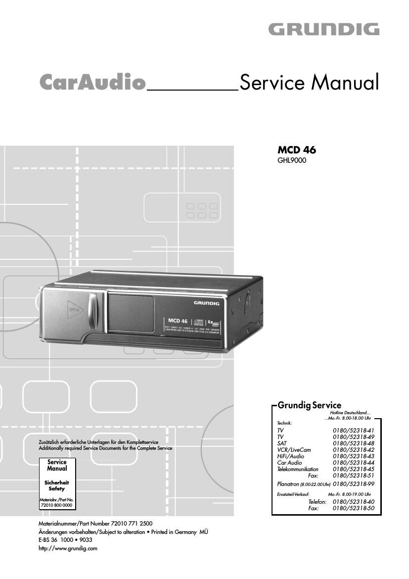 Grundig MCD 46 Service Manual