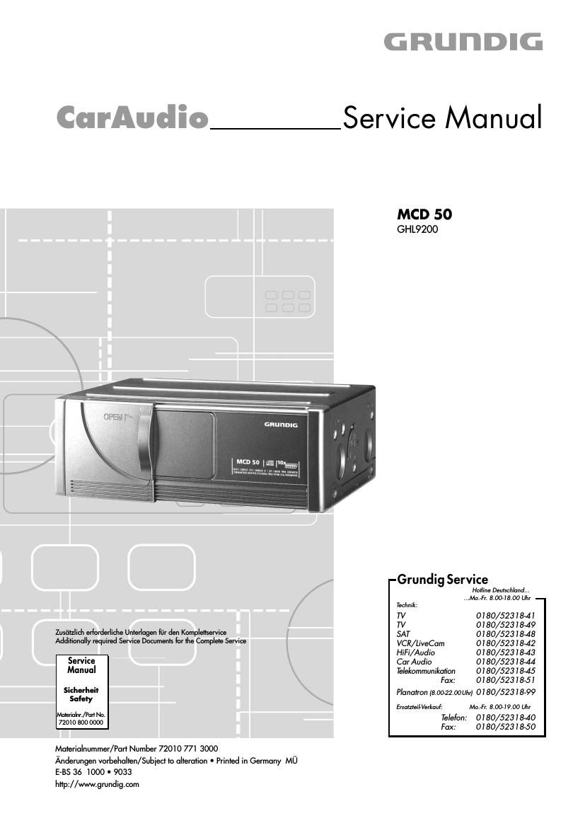 Grundig MCD 50 Service Manual