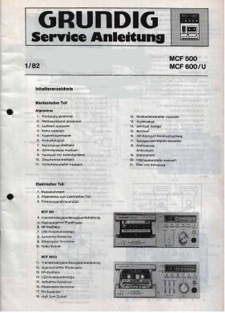 Grundig MCF 500 MCF 600 Service Manual