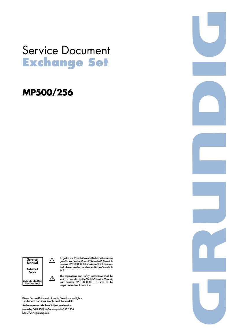 Grundig MP 500 Service Manual
