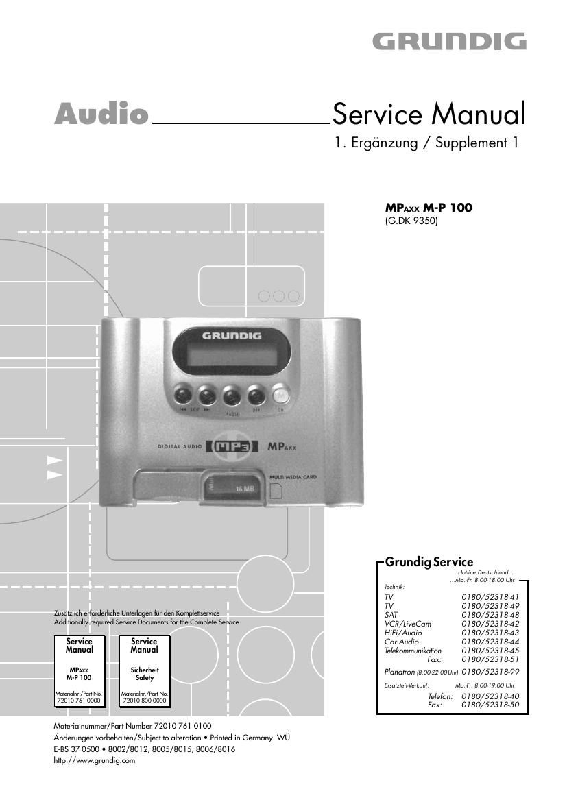 Grundig MPAXXMP 100 Service Manual 2