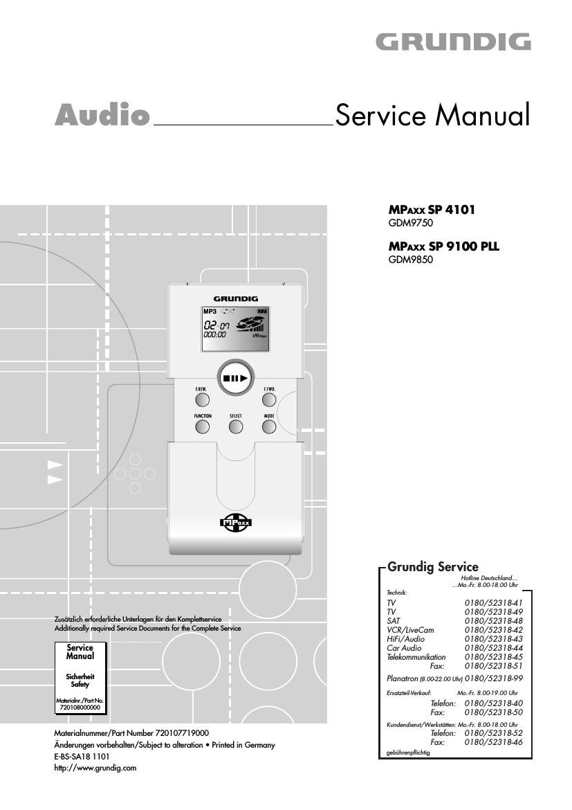 Grundig MPAXXSP 4101 Service Manual