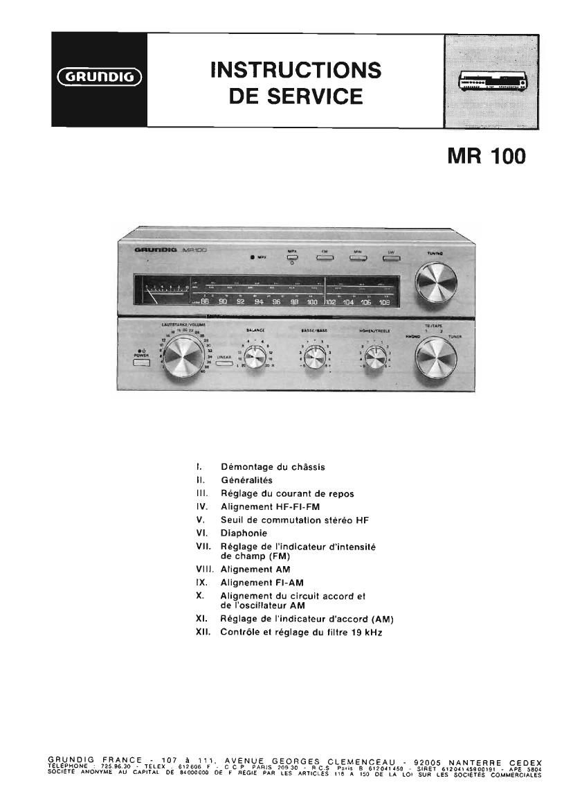 Grundig MR 100 Service Manual 2