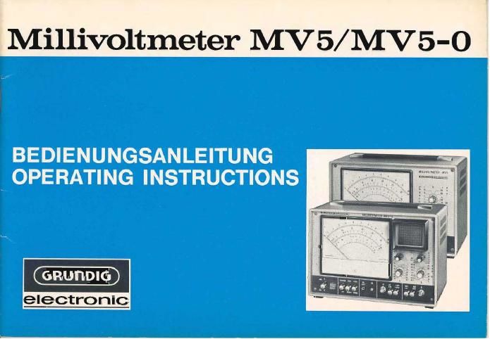 Grundig MV 5 0 Owners Manual