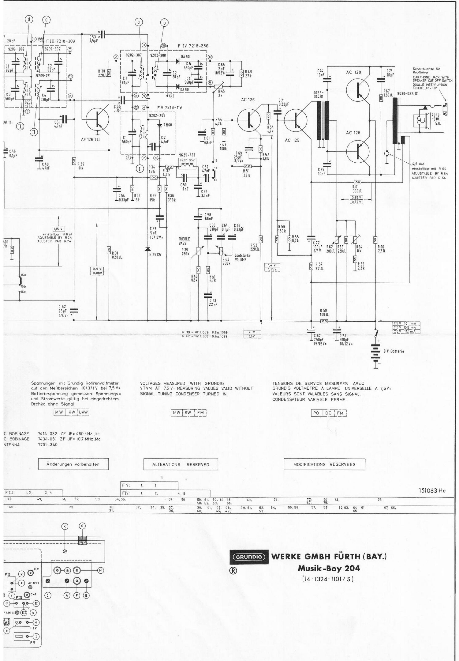 Grundig Music Boy 204 Schematic