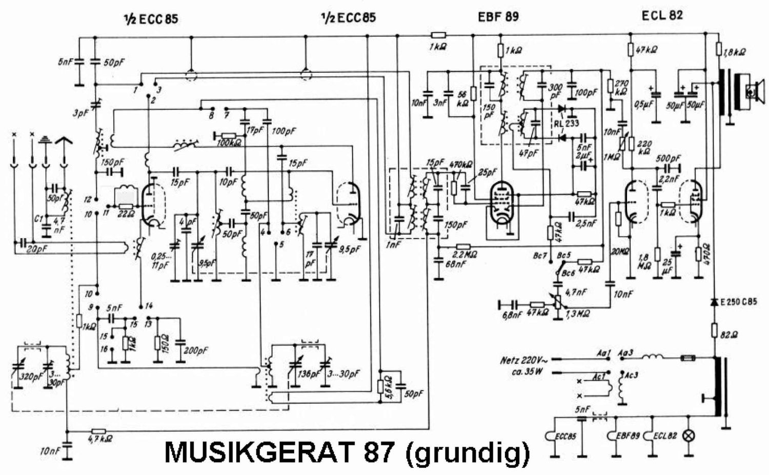 Grundig Musikgerat 87 Schematic