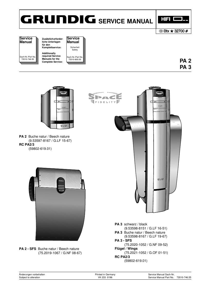 Grundig PA 2 PA 3 Service Manual