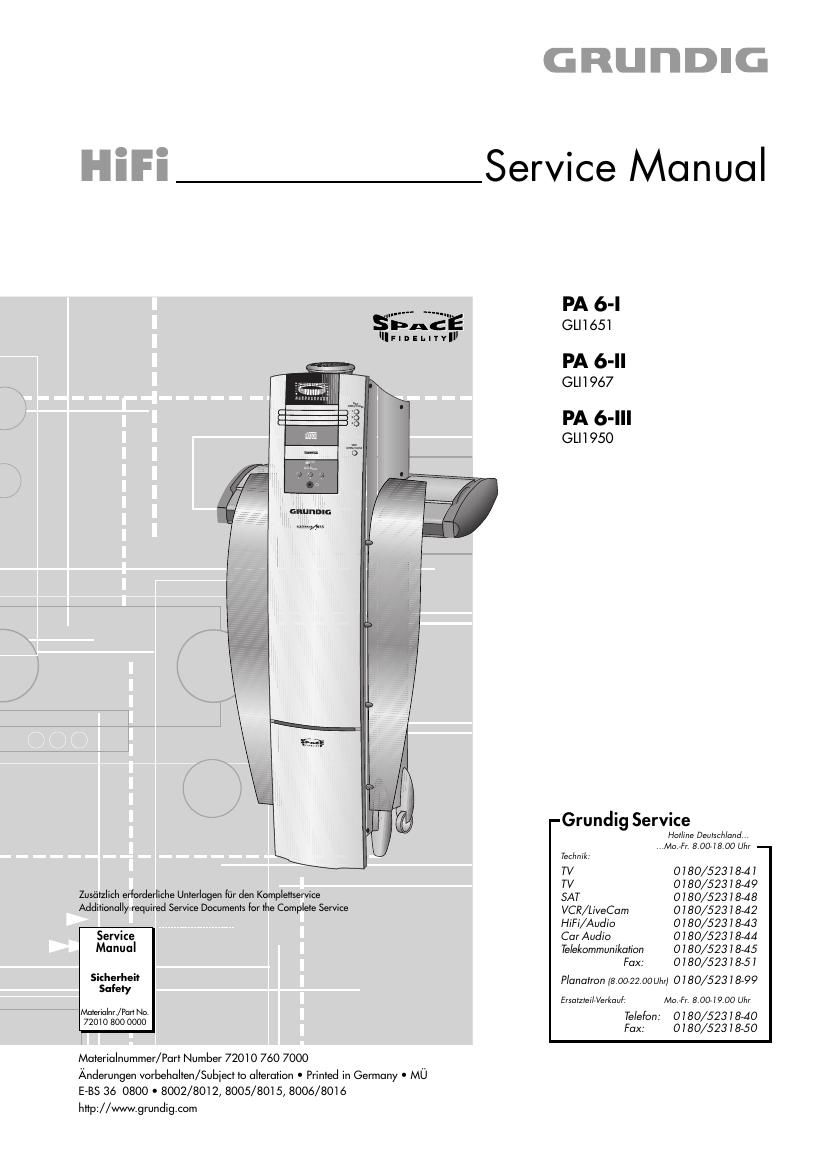 Grundig PA 6 Mk2 Service Manual