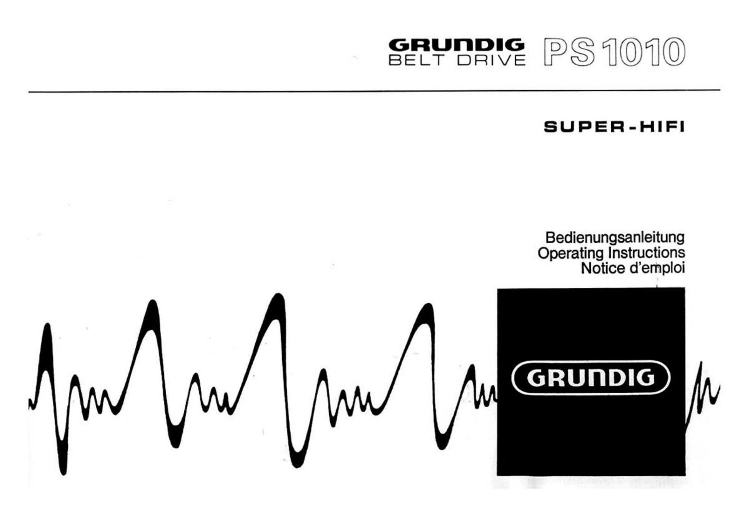 Grundig PS 1010 Owners Manual