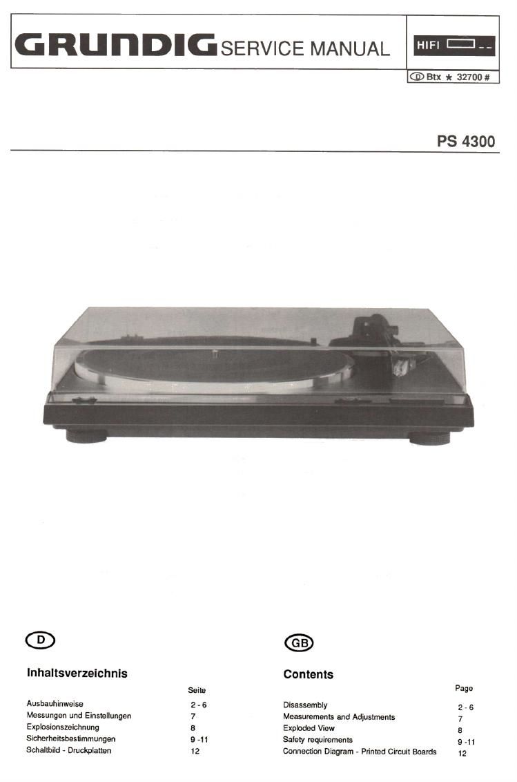 Grundig PS 4300 Service Manual