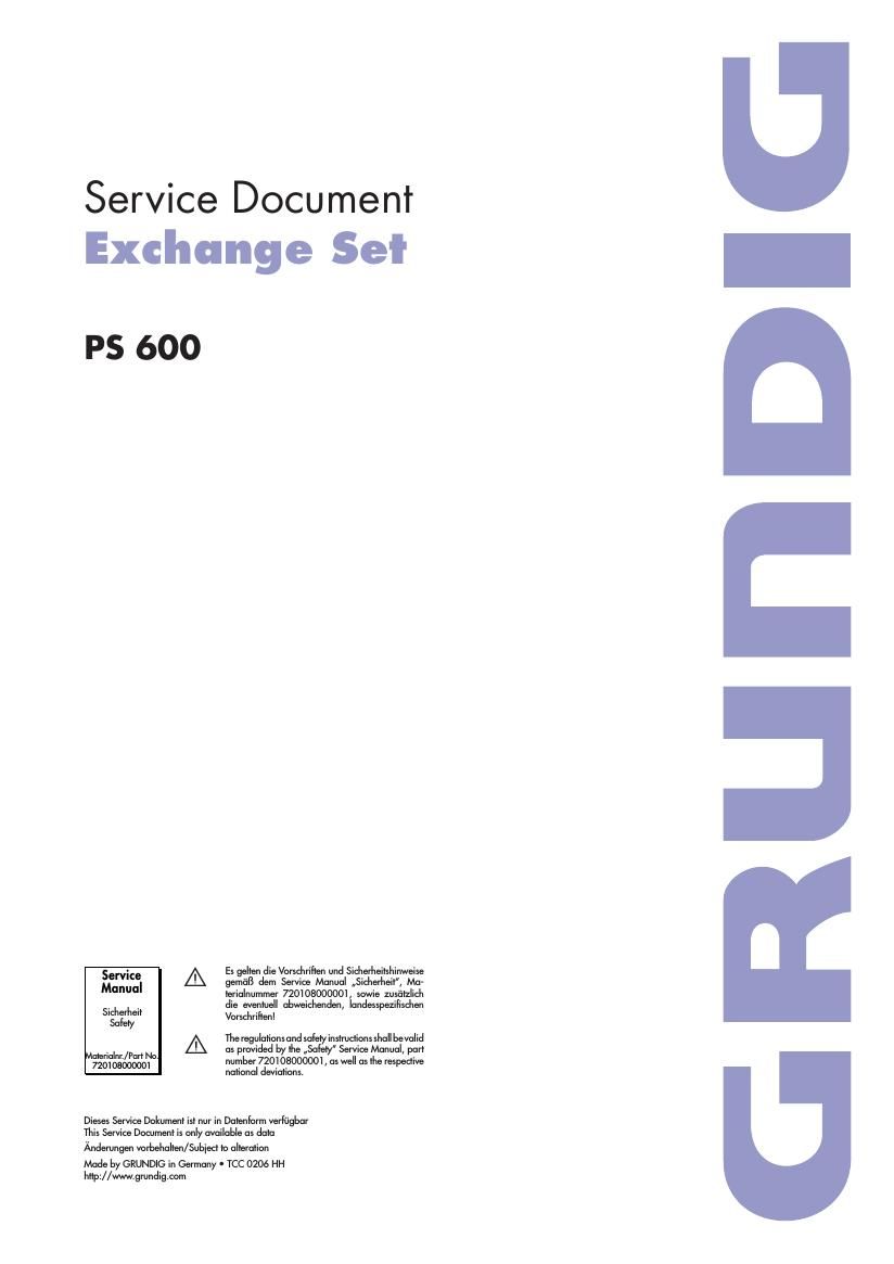 Grundig PS 600 Service Manual