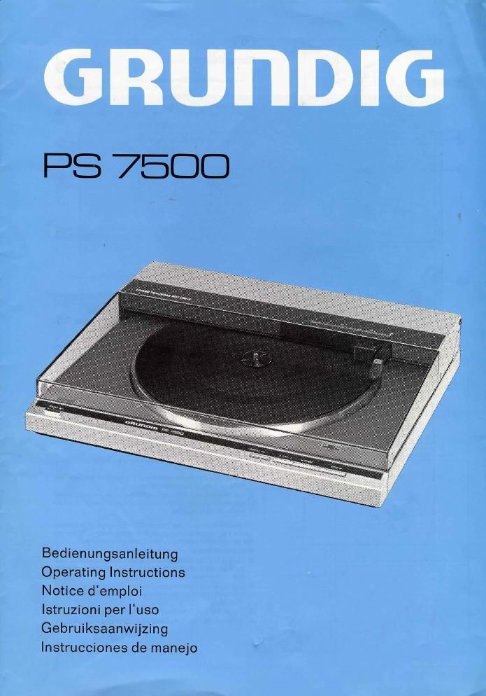 Grundig PS 7500 Owners Manual