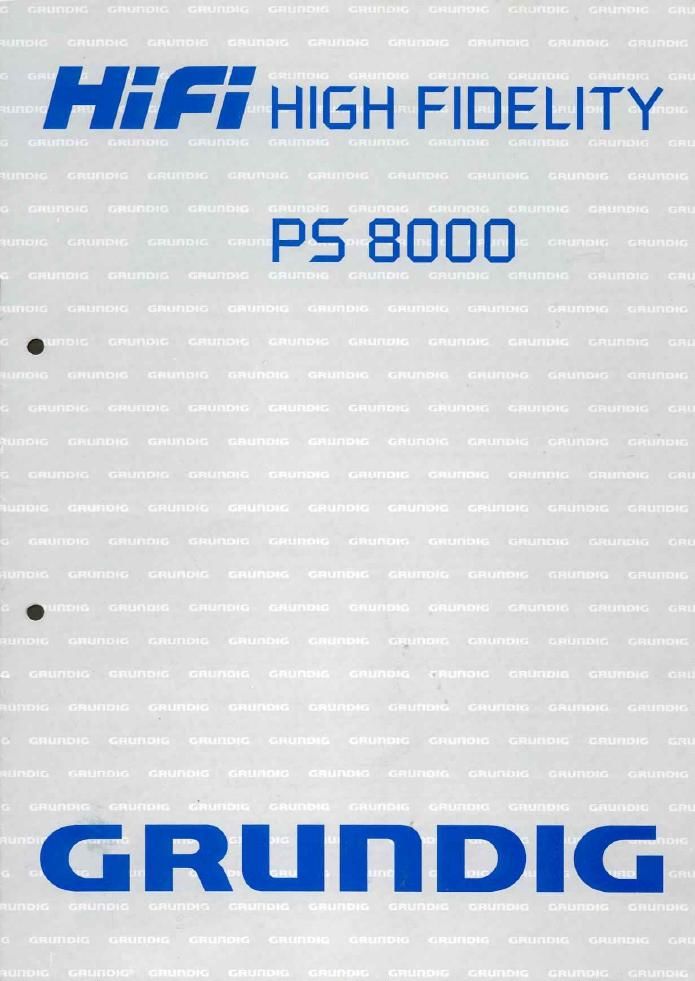 Grundig PS 8000 Owners Manual 2