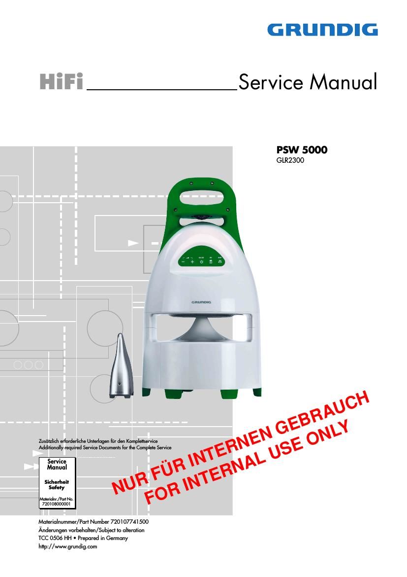 Grundig PSW 5000 Service Manual