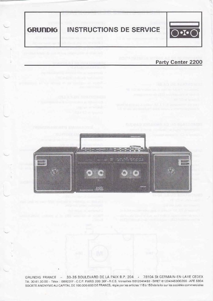 Grundig Party Center 2200 Service Manual