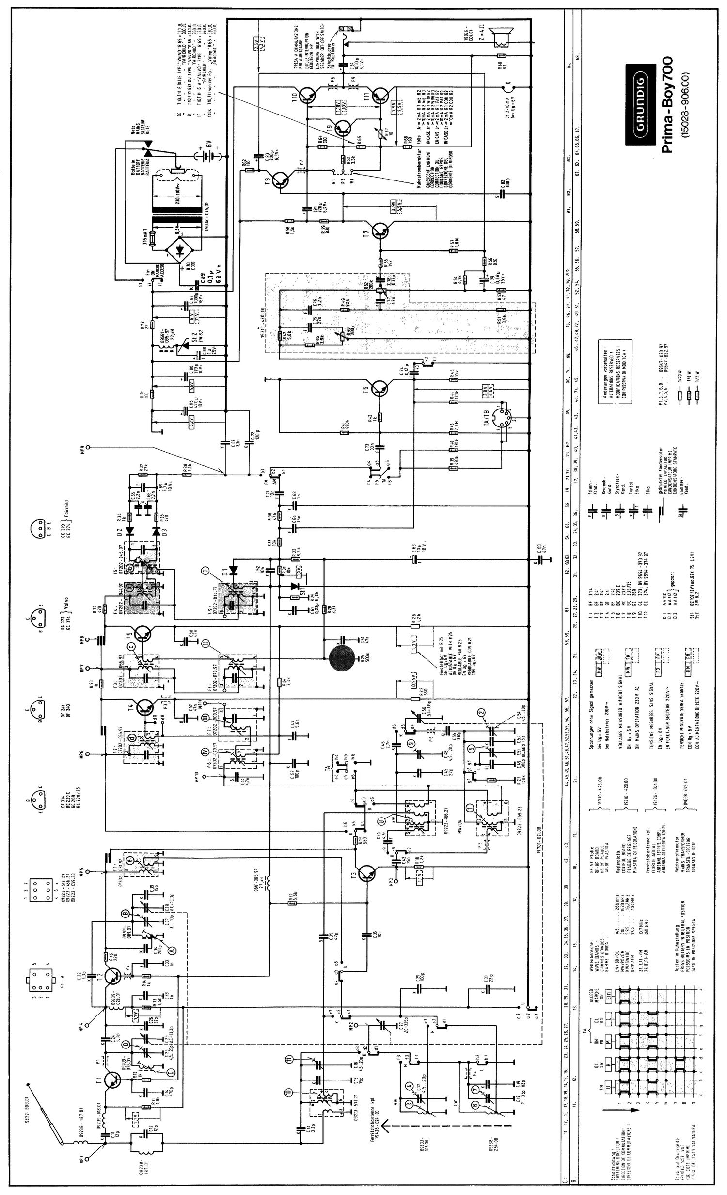 Grundig Prima Boy 700 Schematic