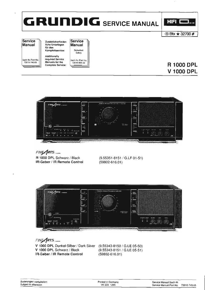 Grundig R 1000 DPL Service Manual