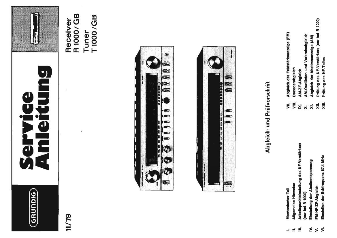 Grundig R 1000 T 1000 Service Manual