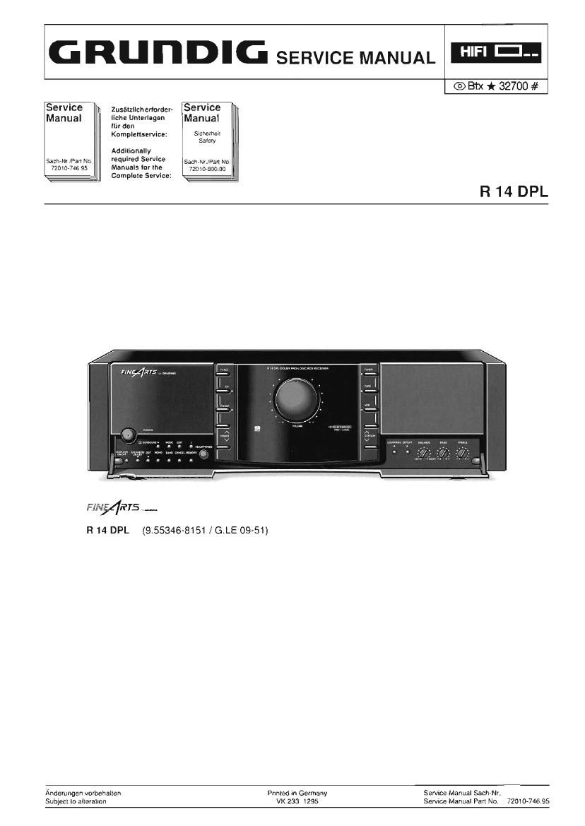 Grundig R 14 DPL Service Manual 2