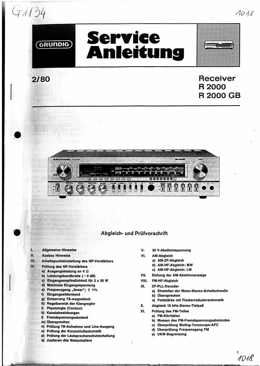 Grundig R 2000 R 2000 GB Service Manual