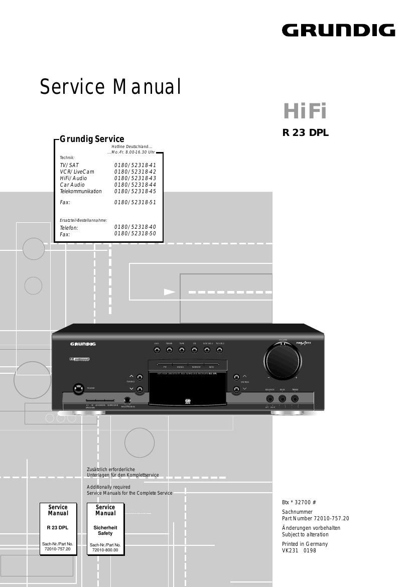 Grundig R 23 DPL Service Manual