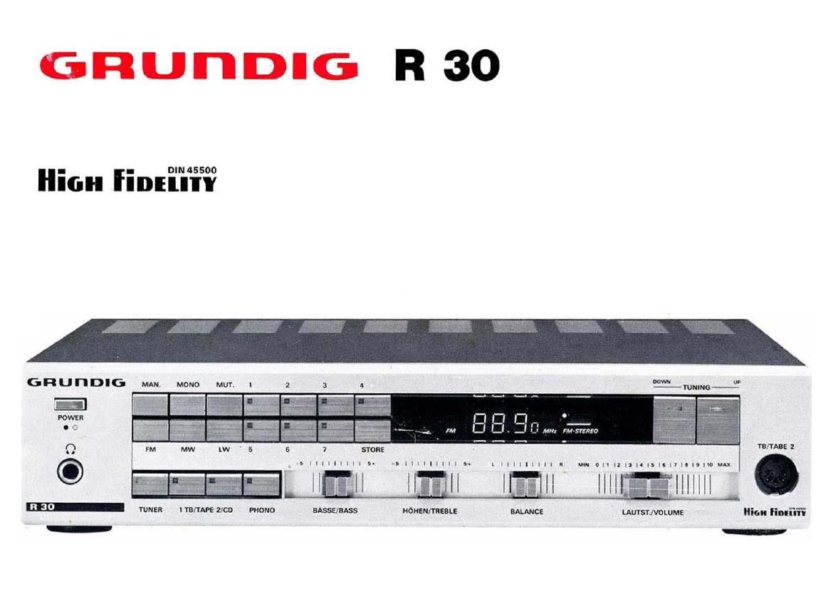 Grundig R 30 Owners Manual