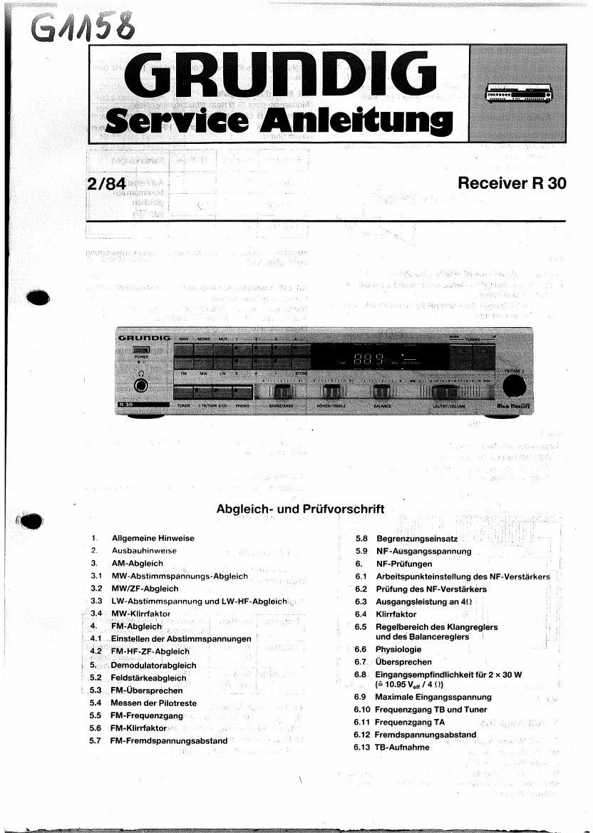 Grundig R 30 Schematic