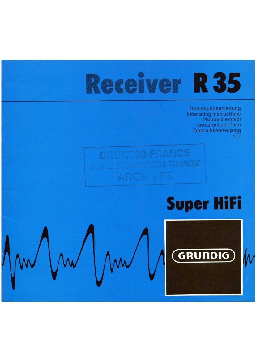 Grundig R 35 Owners Manual