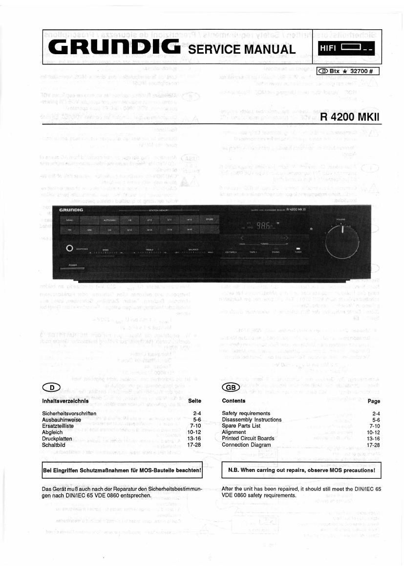 Grundig R 4200 Mk2 Service Manual
