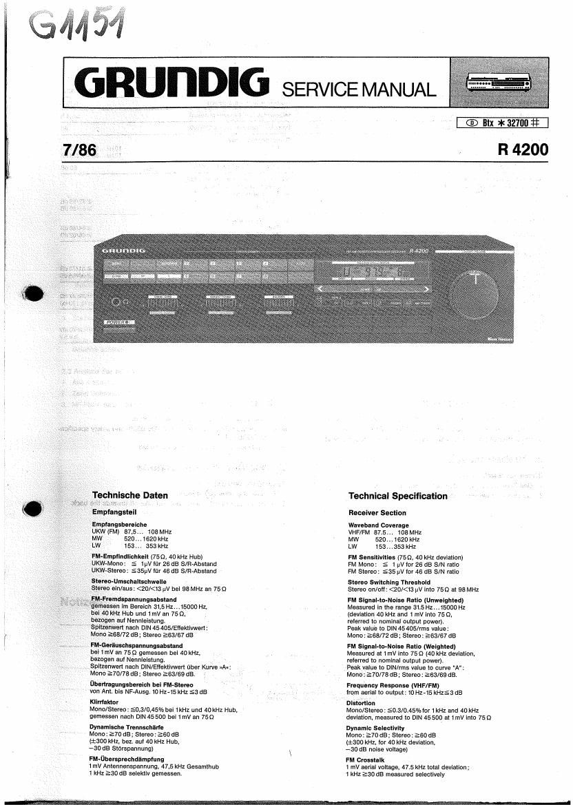 Grundig R 4200 Service Manual