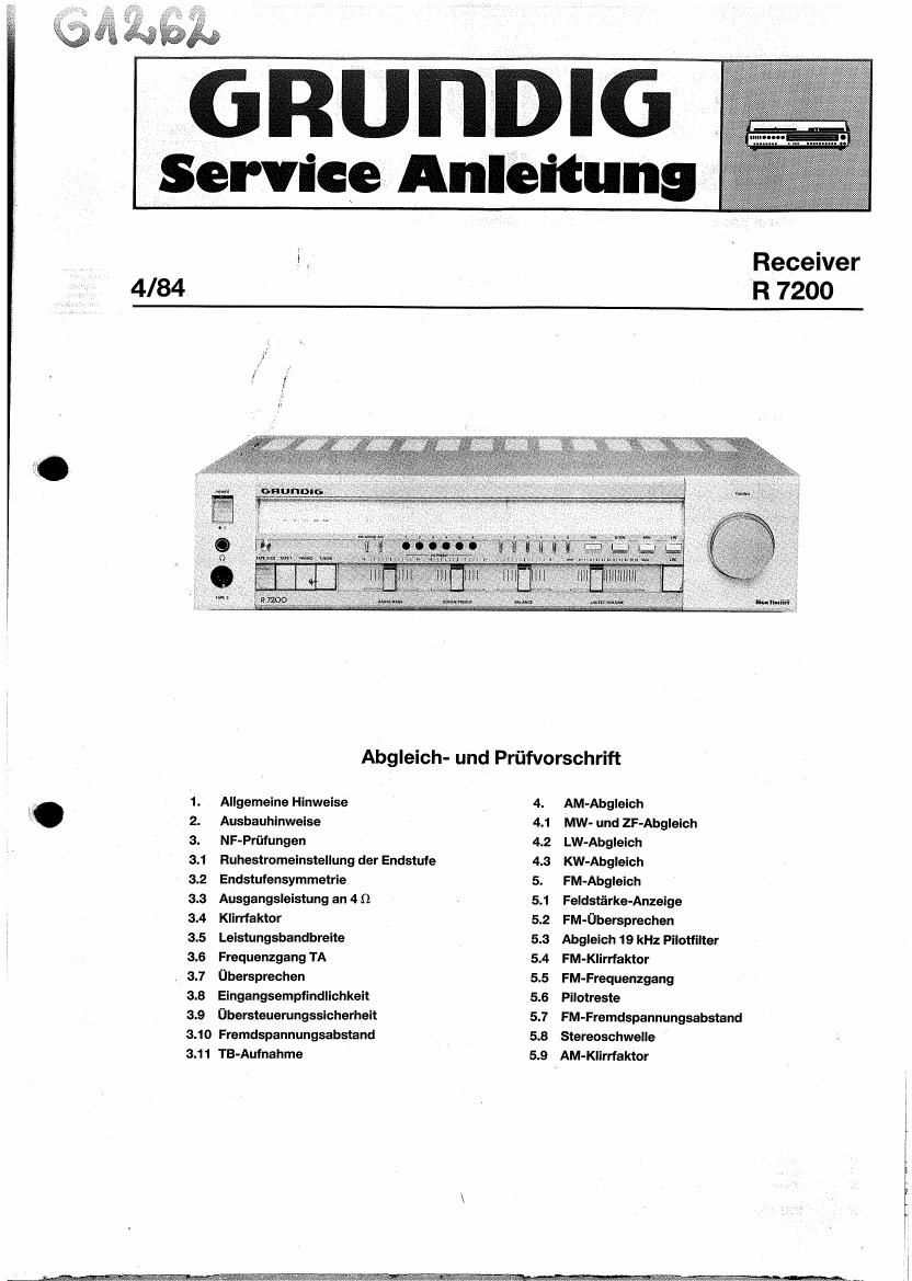 Grundig R 7200 Service Manual