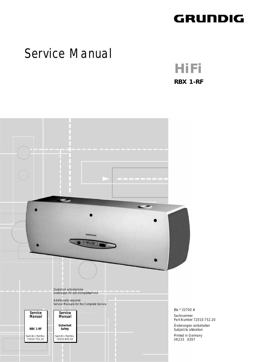 Grundig RBX 1 RF Service Manual