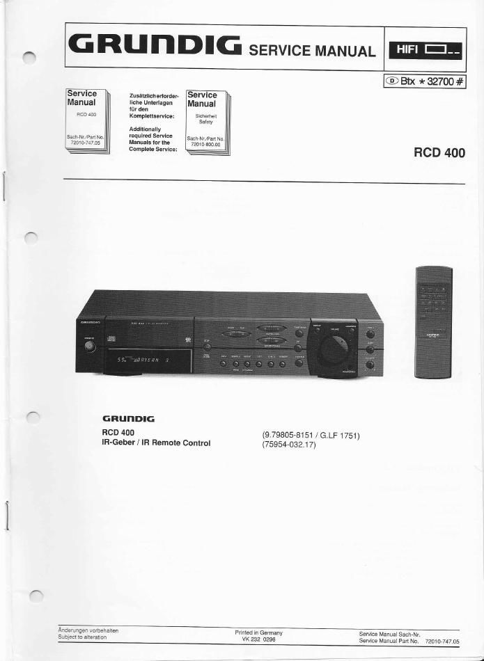 Grundig RCD 400 Service Manual 2