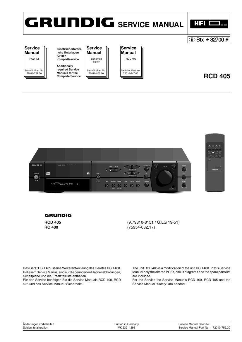 Grundig RCD 405 Service Manual 2